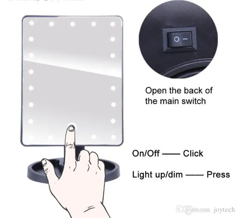 Зеркало для макияжа со светодиодным сенсорным экраном профессиональное