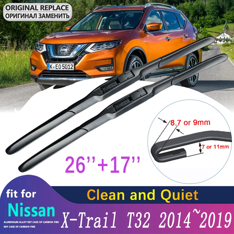 Для Nissan X-Trail T32 2014 ~ 2019 переднего лобового стекла стеклоочистители автомобильные