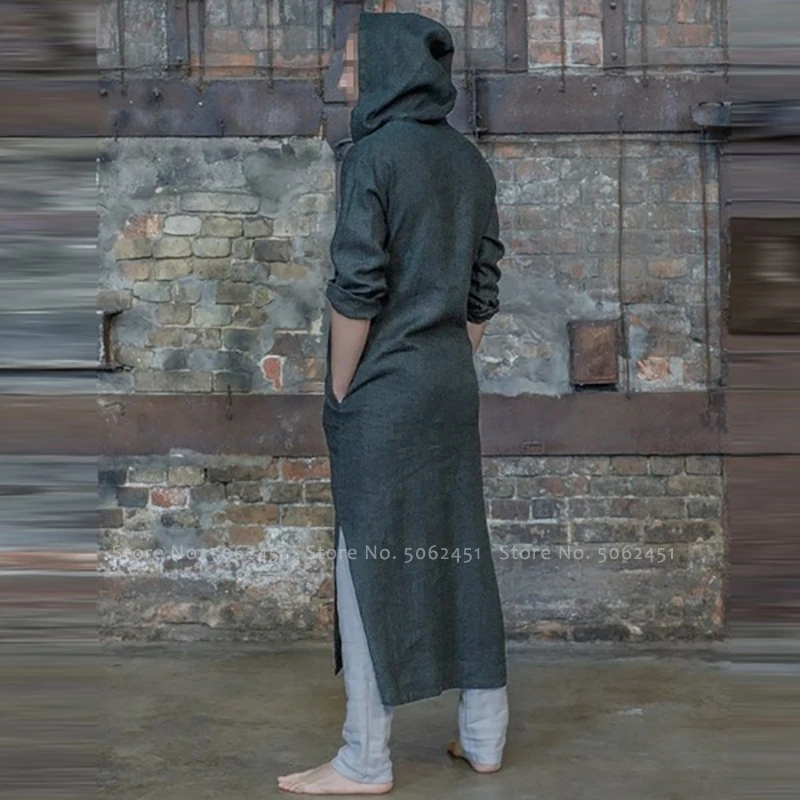 Хэллоуин средневековый Ретро v-образным вырезом с капюшоном футболка Viking пират