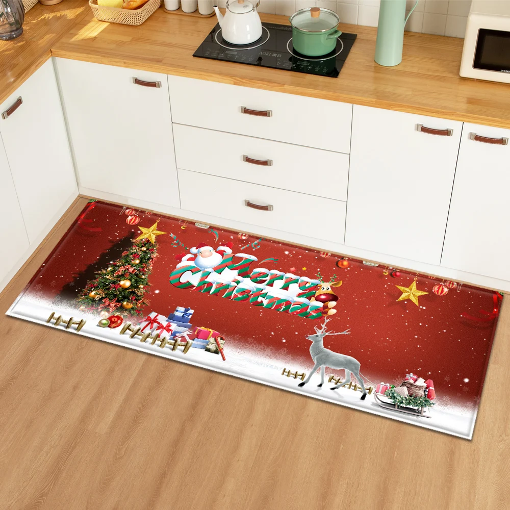 3D Рождественский коврик для кухни входной двери спальни гостиной ванной комнаты