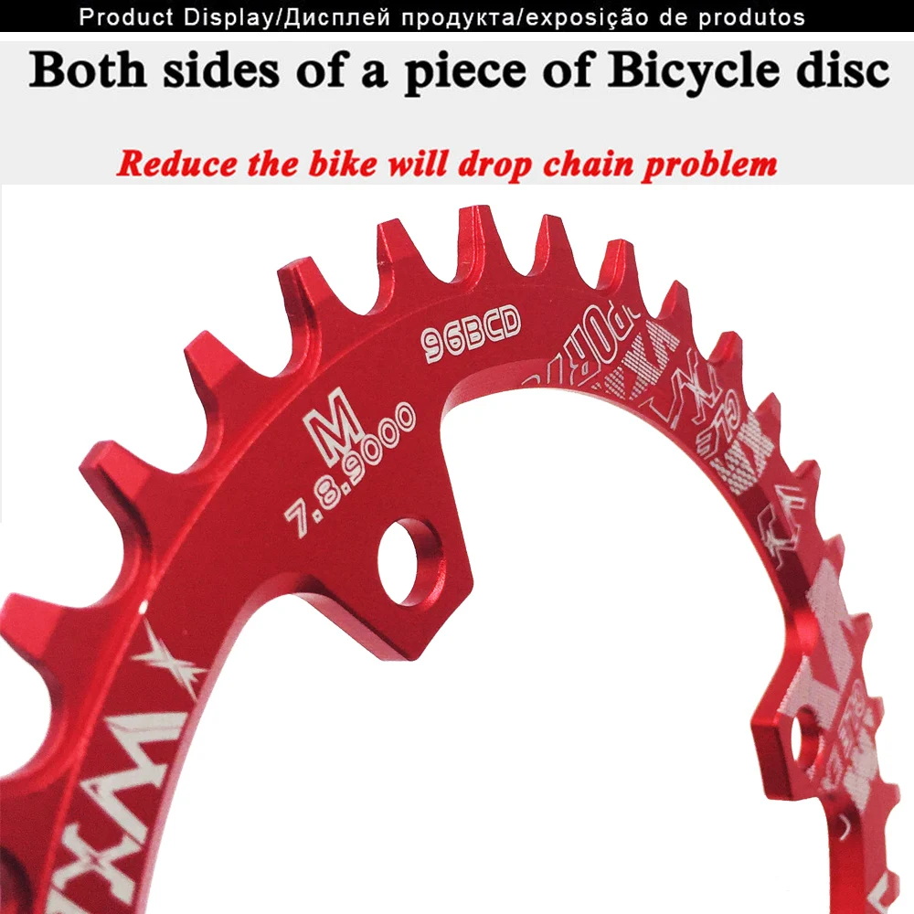 Bicycle Crank 96BCD Round Shape Narrow Wide 30/32/34T/36T/38T MTB Chainring Chainwheel Bike Circle Crankset Single Plate | Спорт и