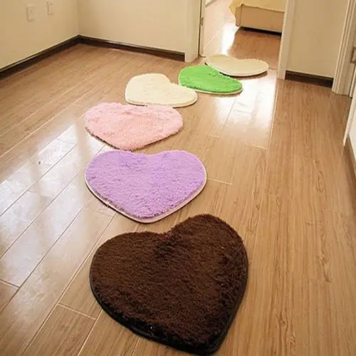 Fast Heart Shaped Shaggy Fluffy Rugs Anti-Skid Area Rug Carpet Home Bedroom Floor Mat | Дом и сад