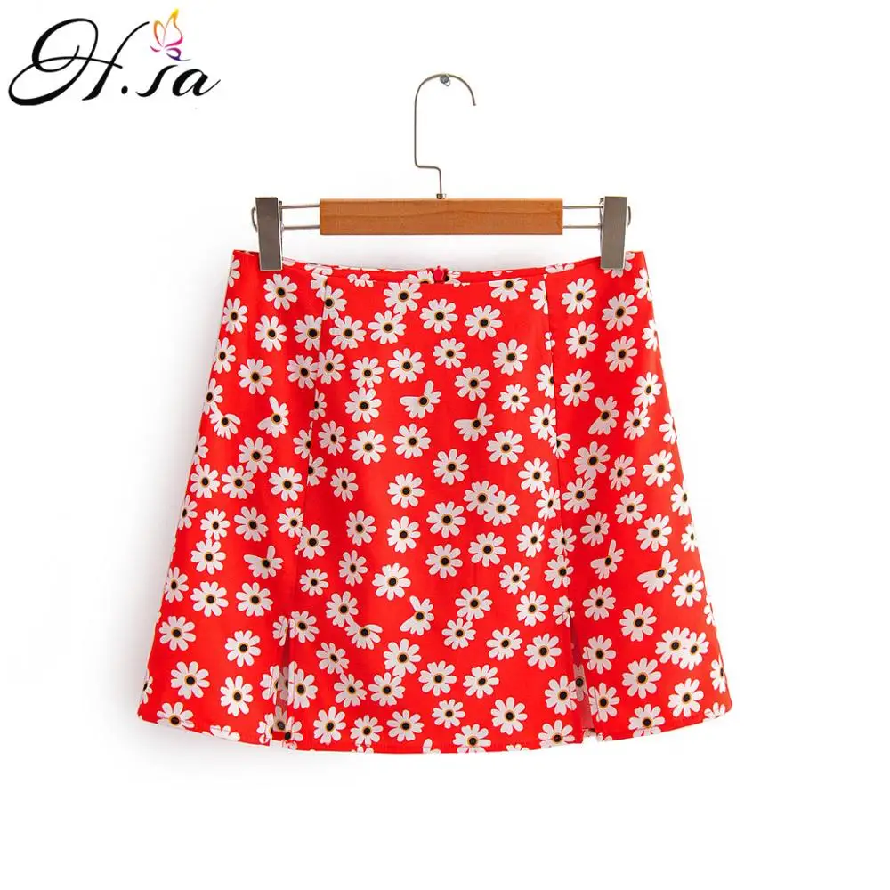 Женская короткая клетчатая мини-юбка H.SA розовая Повседневная плиссированная