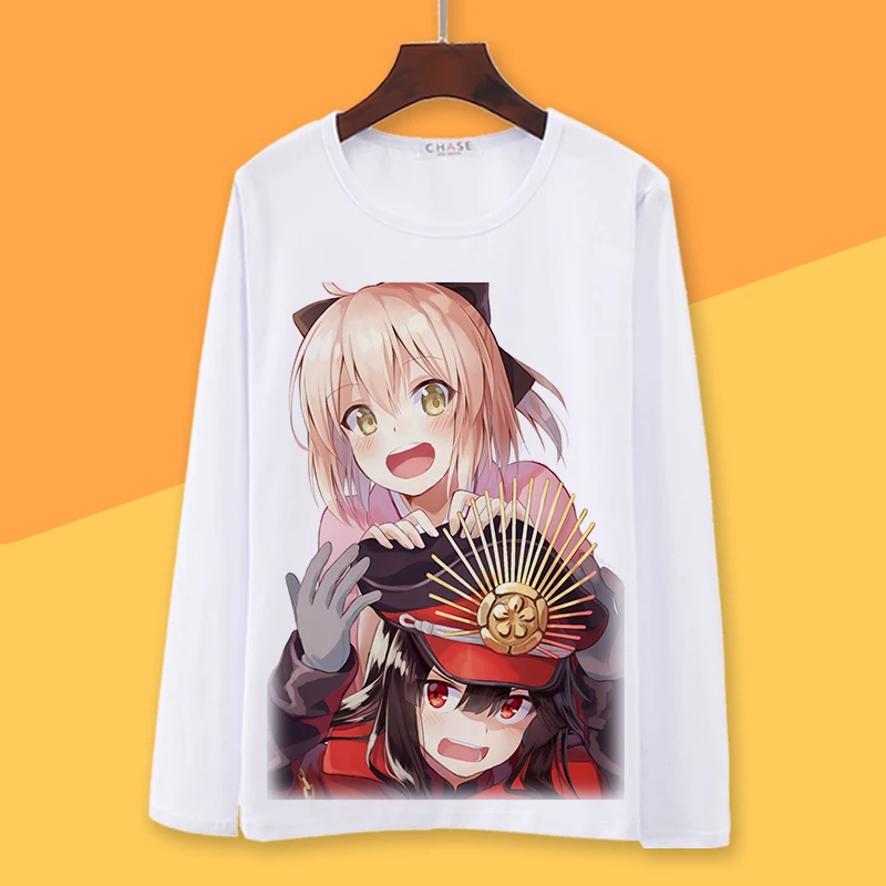Футболка для косплея из Fate Grand Order футболка с длинным рукавом Okita Souji весна-осень