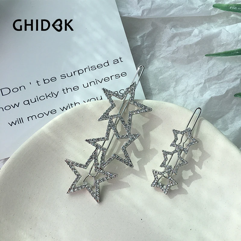GHIDBK повседневные полые звезды со стразами красивые шпильки для волос Популярные