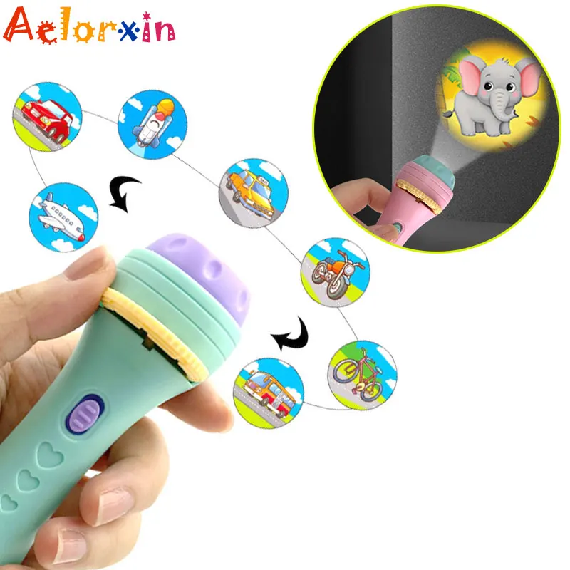 

Baby Sleeping Story Flashlight Projector Torch Lamp Toy Early Education Toy Kid Birthday Xmas Gift Light Up Toy Without Battery