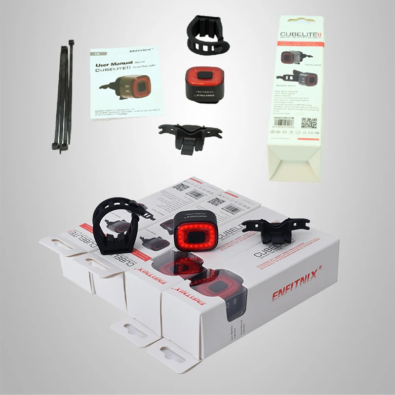 Enfitnix CubeLiteII Bicycle Taillights Intelligent Sensor Brake Lights USB  Road Bike MTB CubeLite2 Rear Tail Lights