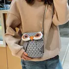 Сумка из ПУ кожи с милым рисунком совы, повседневная школьная сумка, сумка через плечо, LX9F