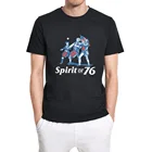 Винтажная футболка унисекс Spirit Of 1776, патриот, американский флаг, отцы-основатели, Мужская футболка с круглым вырезом, топы, хлопковая футболка высокого качества