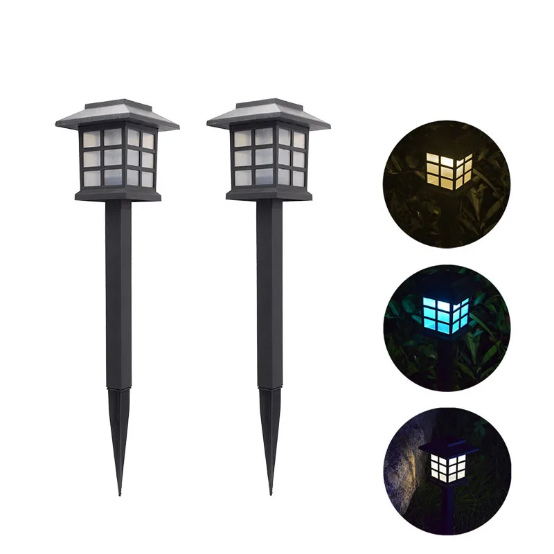 

Dropship LED Small House Cottage Lawn Light Antique Frosted Lampshade Soft Lighting Solar Garden Night Light Wedge Palace Lamp