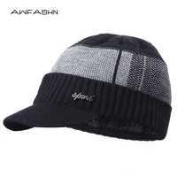 2021 new high quality winter mens hat plus velvet thick warm beanies cotton visor hat vintage soft cap outdoor dad hat bonnet