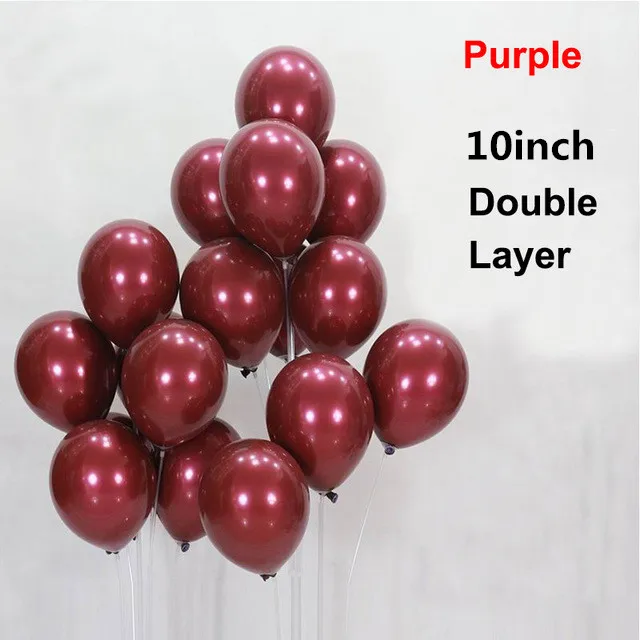 double layer purple 10 шт. чернильный синий шар люмиус синий латексный шар на день рождения, свадьбу, вечеринку, Декор, двухслойный хромированный металлический надувной воздушный шар - Цвет: double layer purple