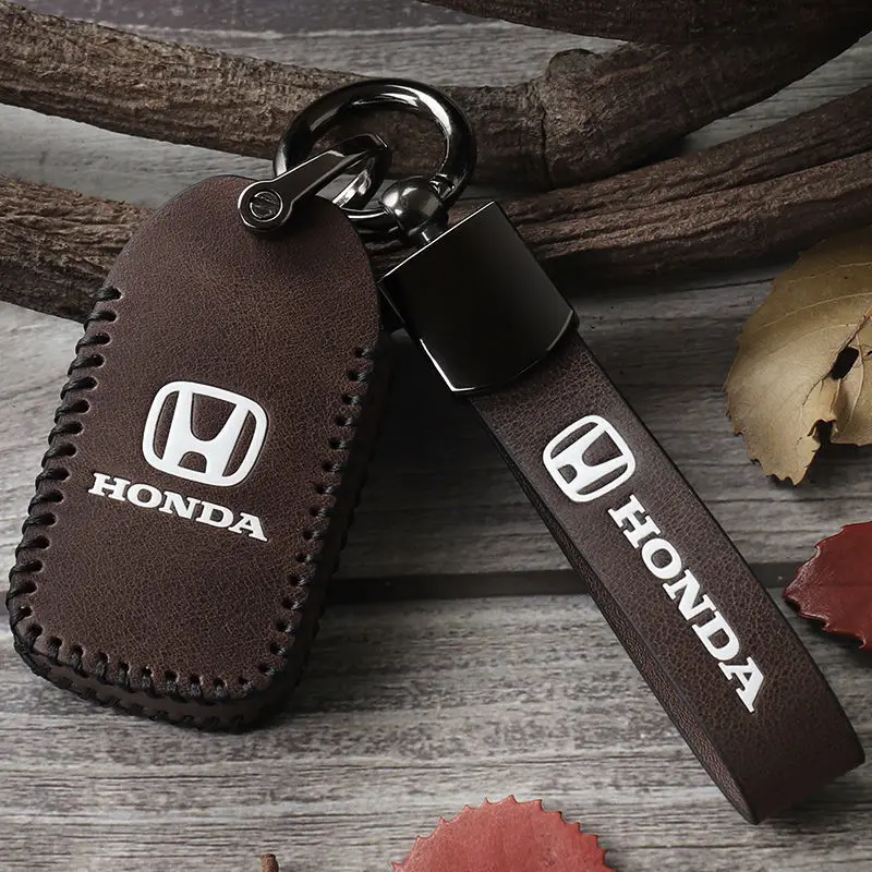 Чехол из натуральной кожи для автомобильного брелока Карманный чехол Honda CR V HR Accord