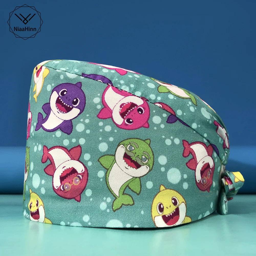 

Breathable Unisex Cotton Pet Work Cap Dust Cap Nursing Cap Elastic Beauty Cap Beauty Salon Pet Scrub New Baotou Hat Wholesale