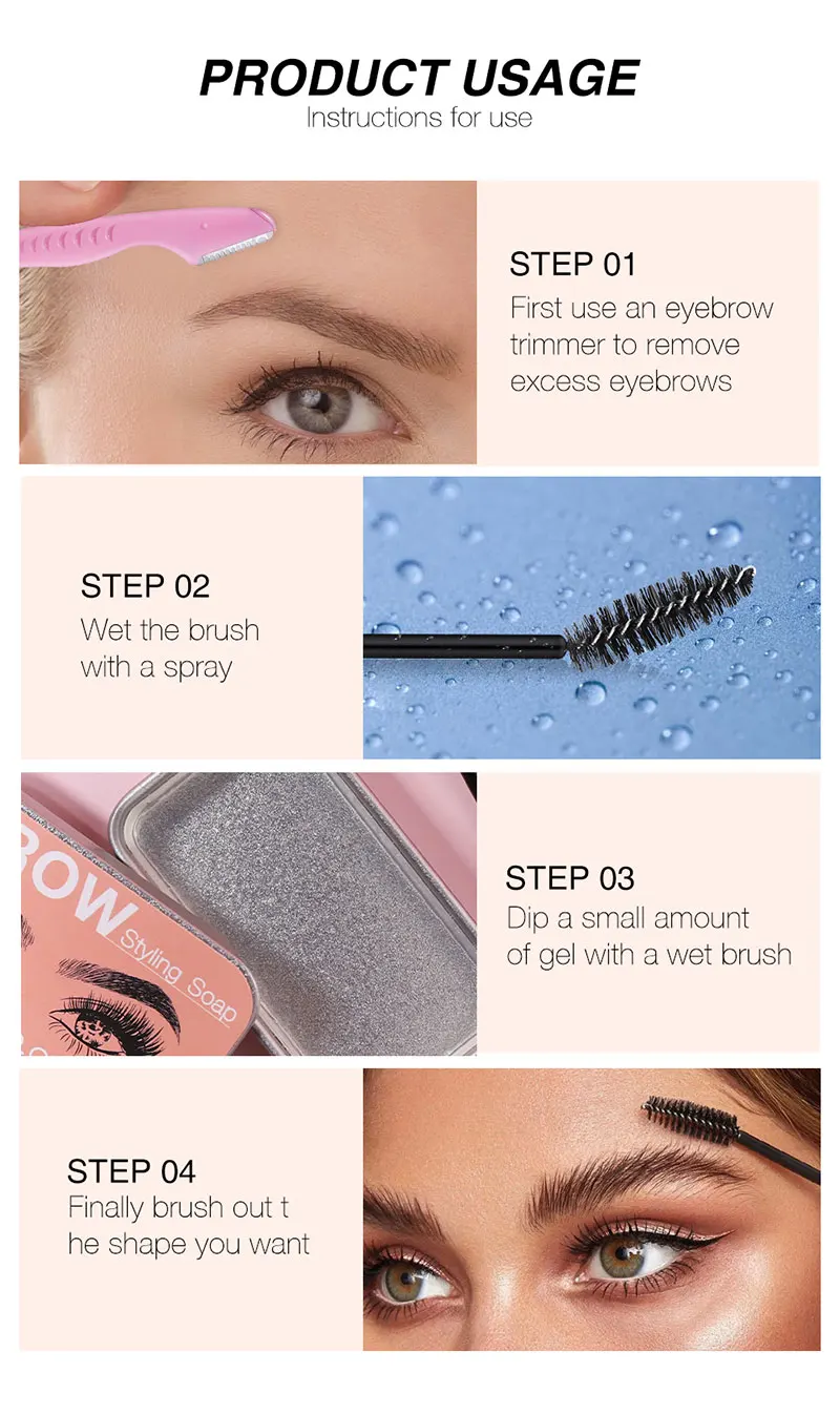 Гель для укладки бровей дикий крем Триммер ламинирование мыло макияжа Прямая