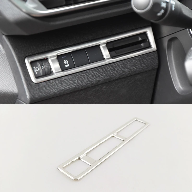 

For Peugeot 3008 GT 5008 LHD 2017 2018 Chrome Head Fog Light Lamp Adjust Button Switch Cover Molding Center Console Styling