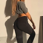 Черные облегающие эластичные джинсы, женские европейские брюки-карандаш со средней талией и эффектом пуш-ап, джинсовые брюки