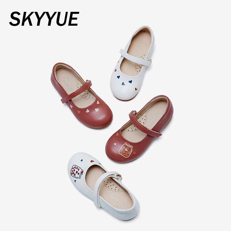 Весенняя Новинка детская обувь принцессы на плоской подошве с сердечками