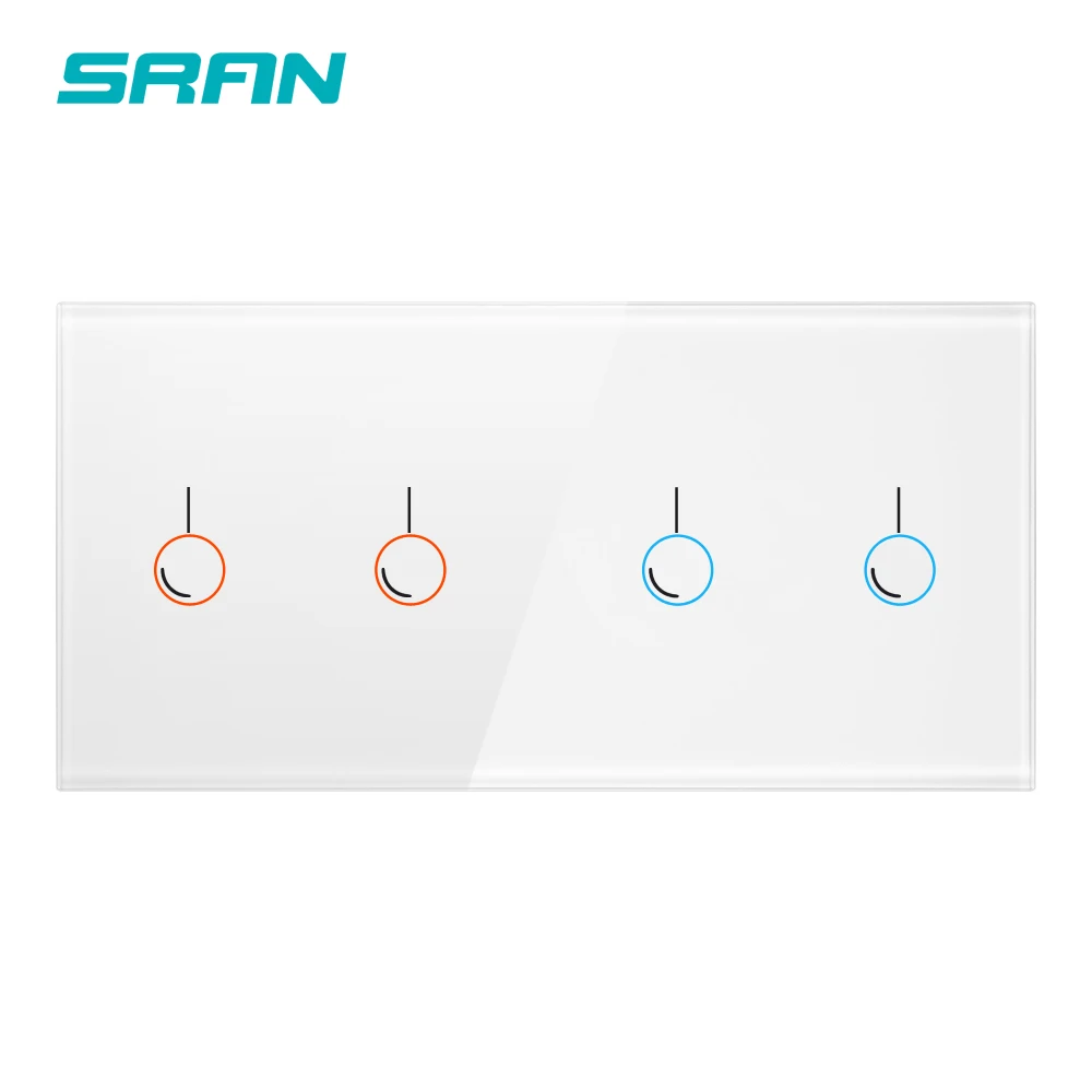SRAN светильник переключатель Стекло панель роскошный сенсорный настенный