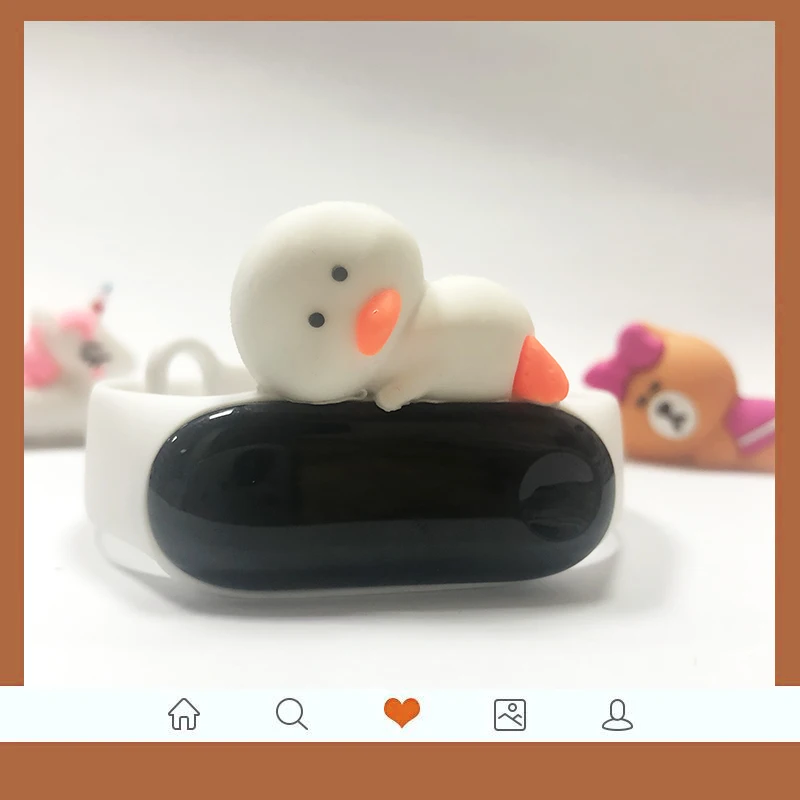 white duck Милый mi band 4 ремешок сменный силиконовый mi 4 band ремни игрушка my band 3 ремешок для xiaomi mi band 3/4 аксессуары для браслетов - Цвет ремешка: white duck