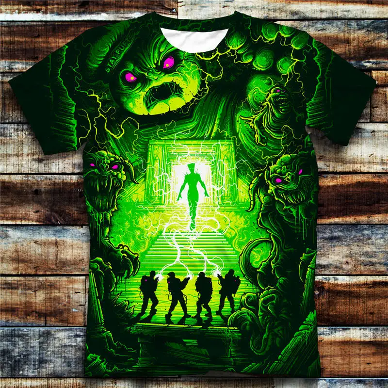 Новинка 2019 футболки на заказ мужские топы с 3D принтом Хэллоуин ужас хищник