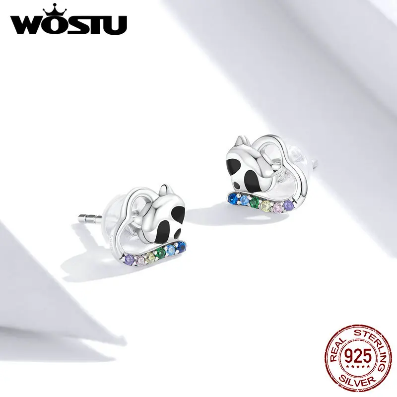 Женские серьги гвоздики в форме сердца из серебра 100% пробы|Серьги-гвоздики| |