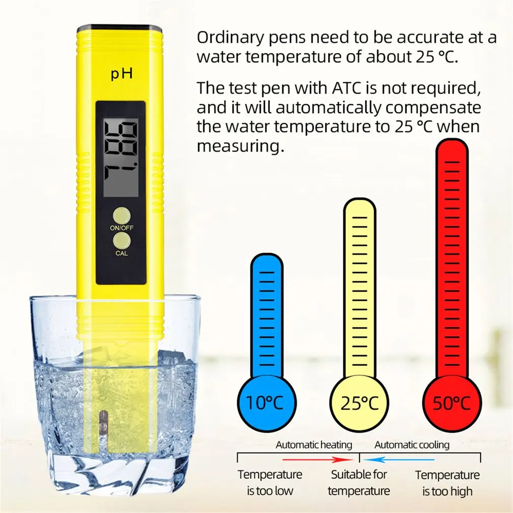 0.01 Digital PH Meter Tester Pocket Size Large LCD Display / for Water Quality Food Aquarium Pool Hydroponics | Инструменты
