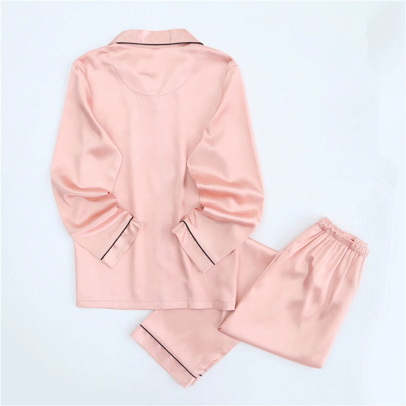 Пижама для пар шелковая пижама женщин и мужчин на весну лето с длинным рукавом