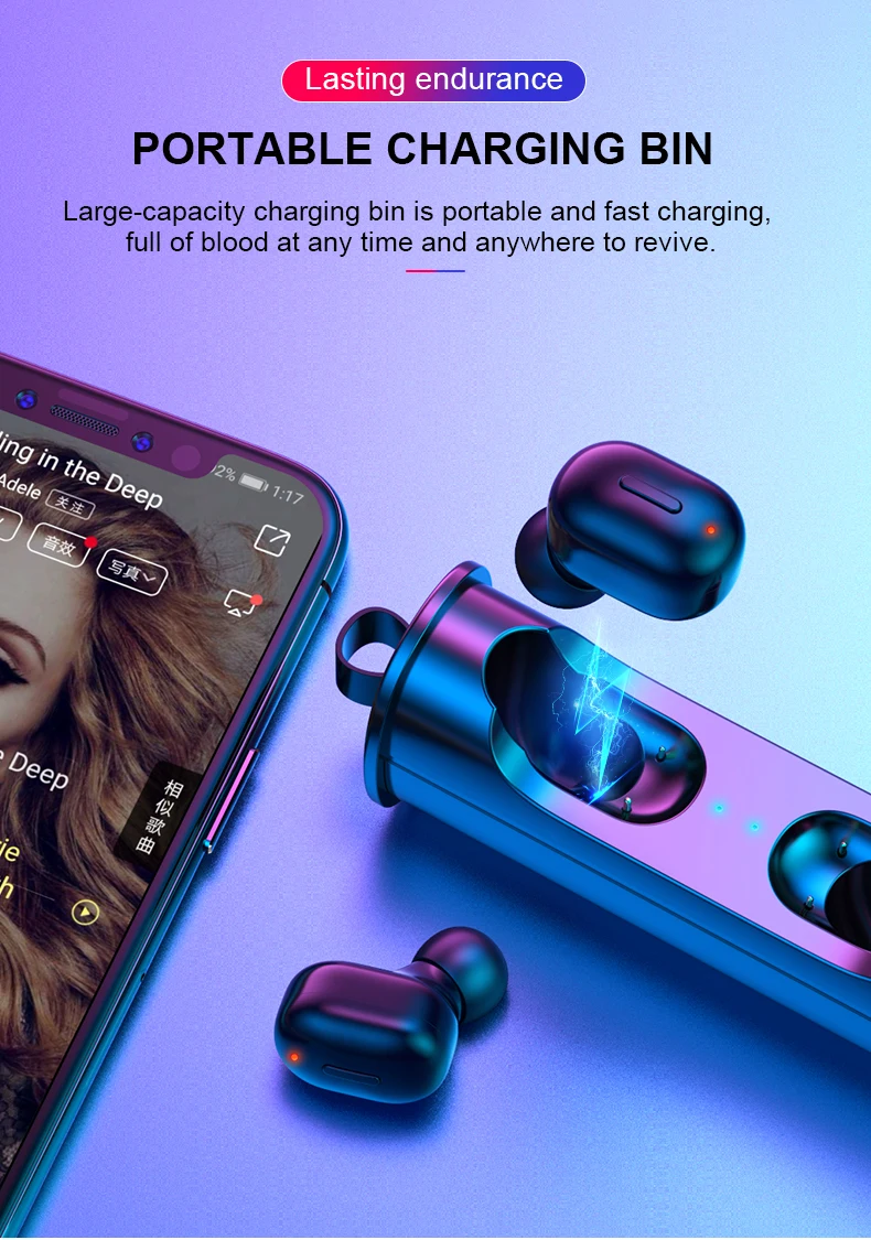 Мини TWS Bluetooth 5,0 наушники 3D настоящие беспроводные стерео наушники с микрофоном наушники HiFi глубокий бас звук беспроводная двойная гарнитура