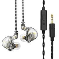 qkz zxt earphones dual driver stereo bass sport running headset hifi monitor earbuds handsfree with mic