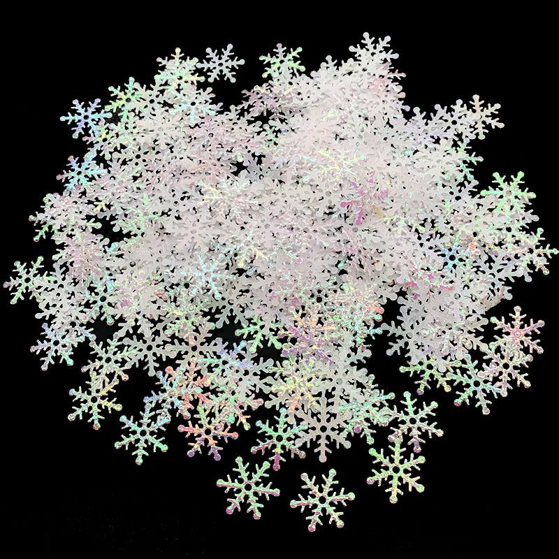300pcs/lot 2cm Christmas Snowflakes Confetti Artificial Snow Xmas Tree Ornaments Decorations for Home Party Wedding Table Decor - купить по