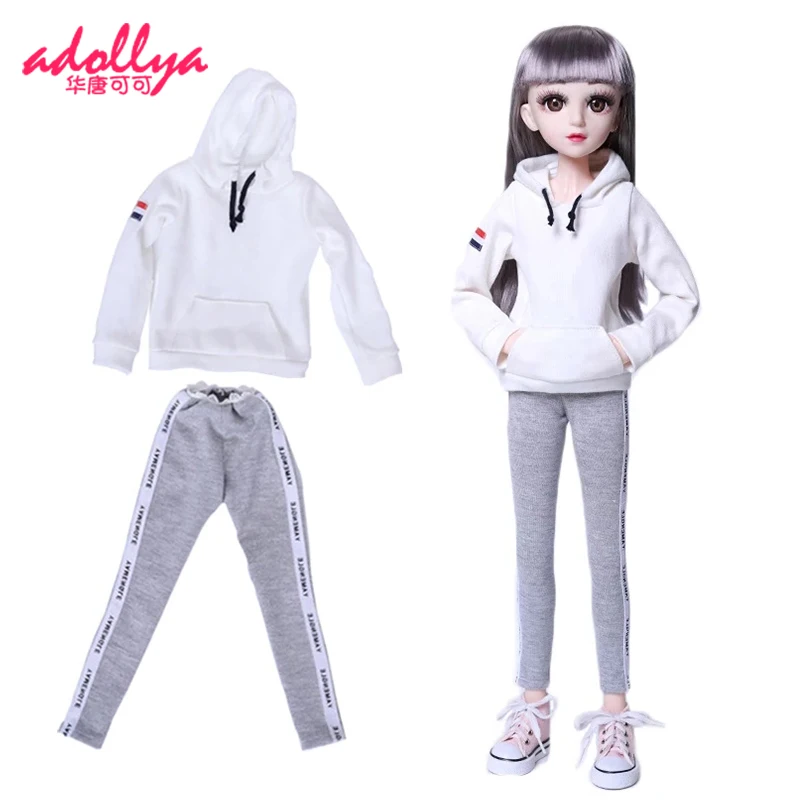 Кукла Adollya 1/3 BJD одежда полный комплект с длинным рукавом спортивная Белый Желтый
