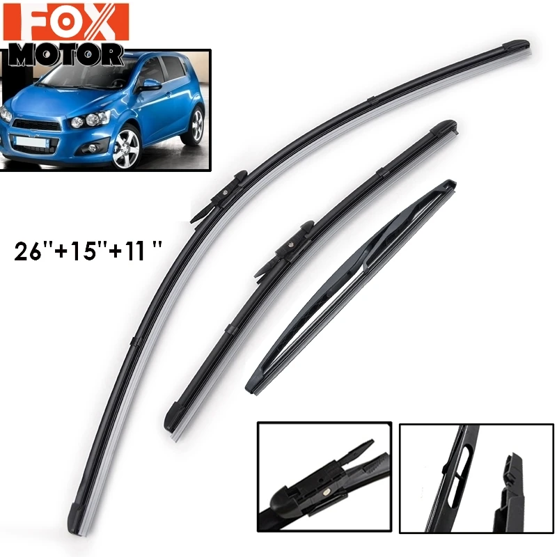 XUKEY 26 &quot15&quot 11 &quotстеклоочистителей для Chevrolet Aveo Sonic лобовое стекло Holden Barina 2013 2014 2015