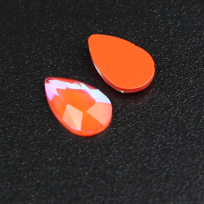 8.Red Water Drop 30 шт/партия ромб 6x10 мм плоская задняя смола без горячей фиксации 10 мокко цвета ромб стразы с плоской обратной поверхностью 3D драгоценные камни для дизайна ногтей - Цвет: 8.Red Water Drop