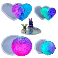 4pcsset diy coaster silicone mold epoxy resin mold diamond heart round resin casting molds for making bowl mats art craft