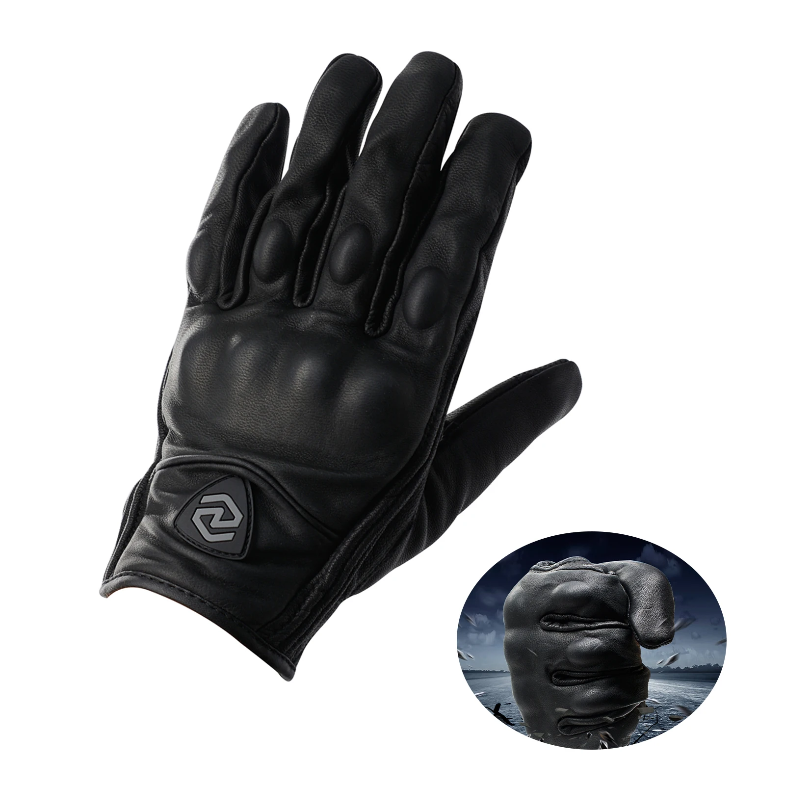 

Кожаные Мотоциклетные Перчатки в стиле ретро, классические мужские Нескользящие перчатки для сенсорных экранов, скутера, горного велосипе...