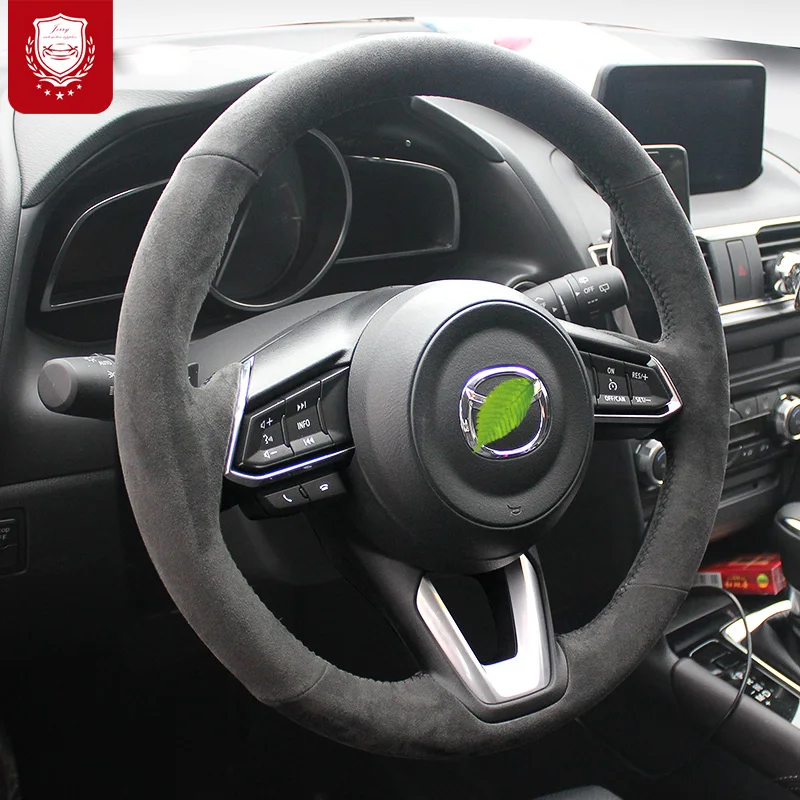 

Steering Wheel Cover For Mazda 6 ATENZA Axela CX-4 CX-5 CX-8 Premacy Auto Alcantara Suede Hand-stitch Interior Car Accessories