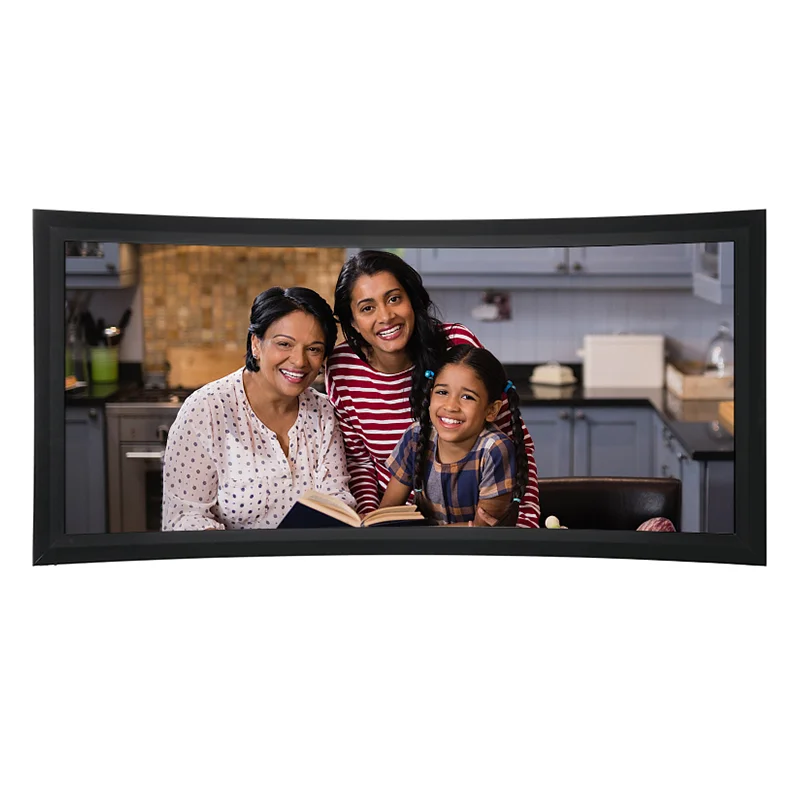 

160 дюймовый изогнутый экран проектора из блестящей ткани