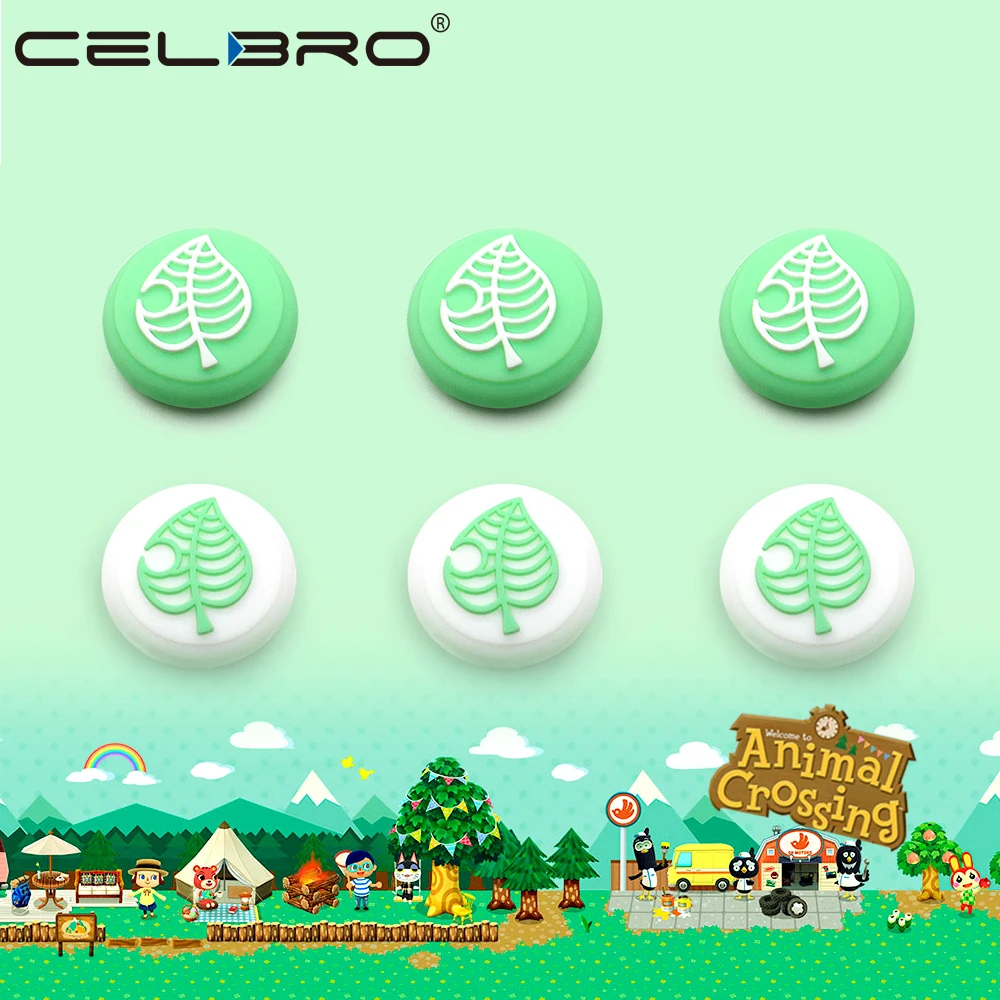 Животные рождественские зеленые листья Стик ручки Кепки джойстик чехол кожи Для