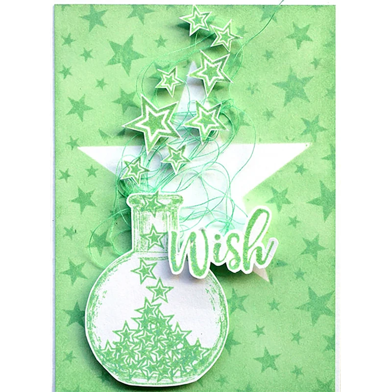 Новинка 2021 прозрачные штампы с узором в виде стеклянной бутылки для творчества