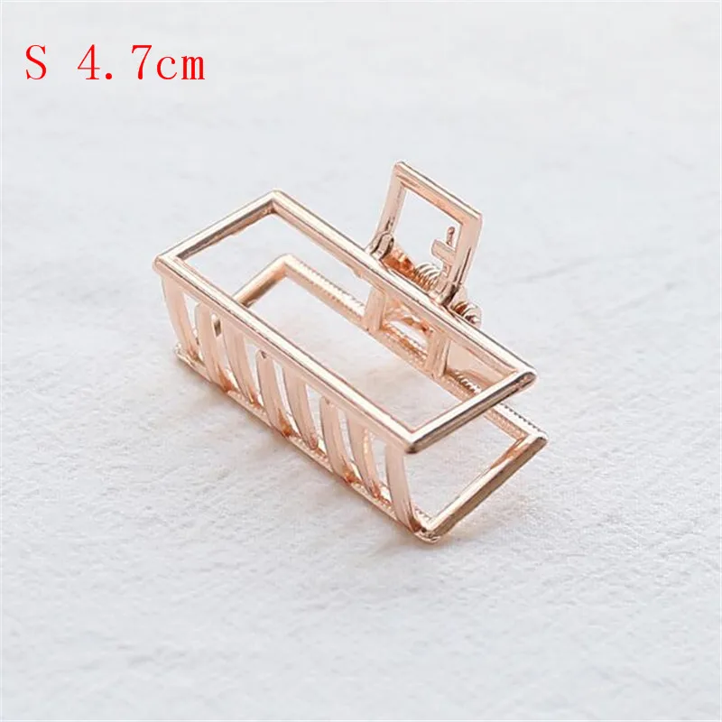 rose gold S Женские Геометрические заколки для волос, одноцветные заколки для волос в стиле ретро, квадратная форма, заколки для волос с жемчугом, аксессуары для волос, Шпилька большого размера - Цвет: rose gold S