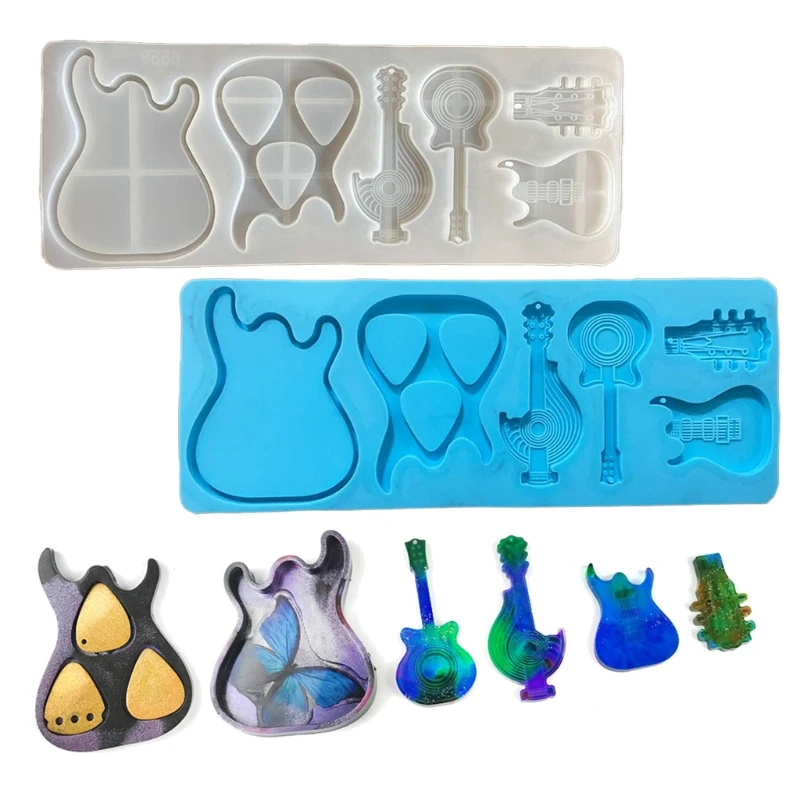 

DIY Guitar Picks Storage Box Epoxy Resin Mold Guitar Plectrums Silicone Mould Handmade Crafts Jewelry Decor Casting Tools