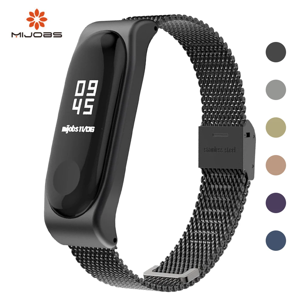 Металлический ремешок Mijobs Correa Xiaomi Mi Band 4 Миланский из нержавеющей стали для 3