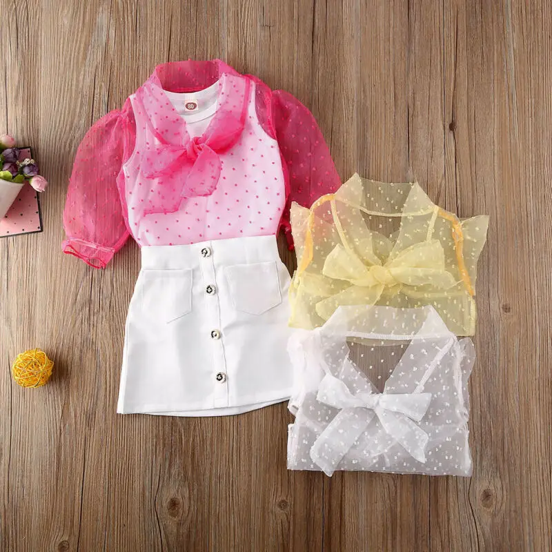 Летняя одежда для малышей 2020 г. Модная блузка с длинными рукавами + жилет