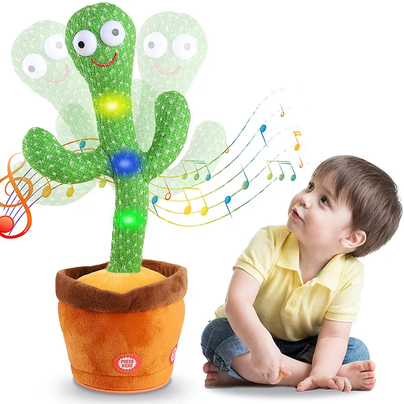 

120 Songs Talking Cactus Plush Toys Kawaii Singing Recording Dancing Cactus Plush Doll Kids Birthday Gift Home Office Decoration