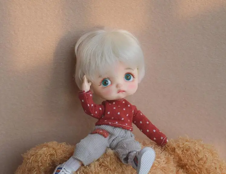 Детская игрушка BJD DD SD MSD 1/8 1/12 ob11 аксессуары для кукол розовый золотой мохеровый