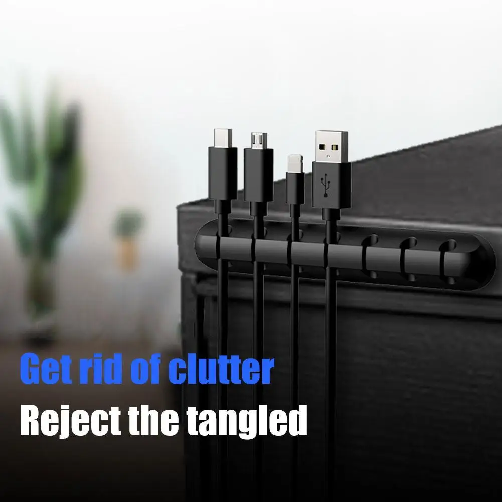 

7/5/3/1 Hole Silicone USB Cable Winder Desktop Tidy Holder Cable Management Clips Wire Organizer Headphone For Mouse I0F5