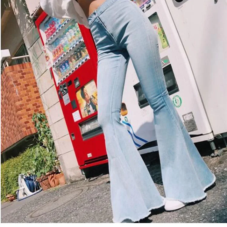

Factory Direct Sale Popular Women's Sexy High Waist Jeans Pure Color Cultivate Morality Pants Big Horn