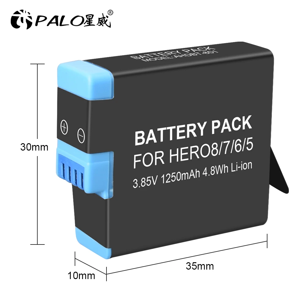 Оригинальный аккумулятор palo для камеры GoPro Hero 7 hero 6 5 Go Pro 8 полная