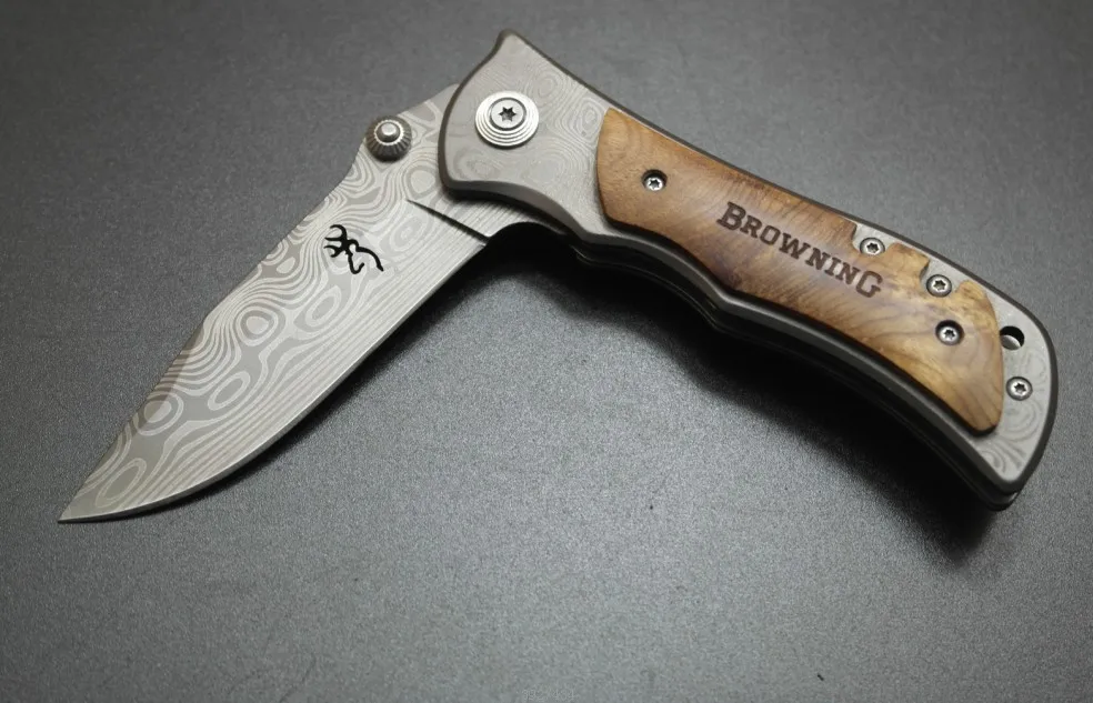 Дамасский Тигр Складной нож Browning охотничий для выживания 8Cr стальное лезвие +